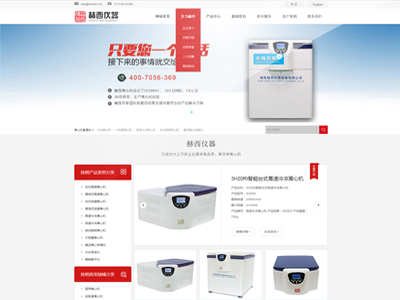 儀器設備網站建設案例-湖南赫西儀器